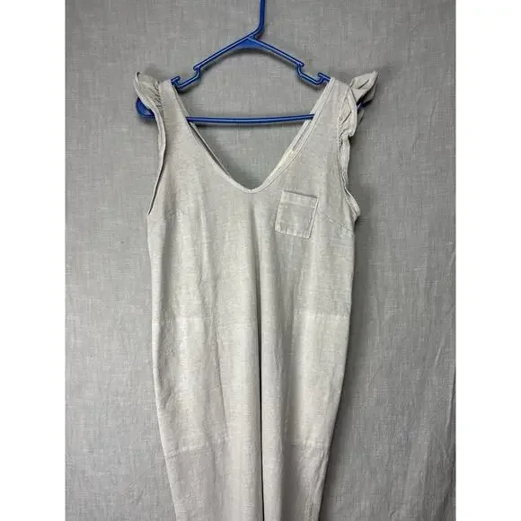 FREE PEOPLE FP BEACH ONCE UPON A SEA MIDI TEE SHIRT RUFFLE SLEEVE DRESS XS - Picture 2 of 8